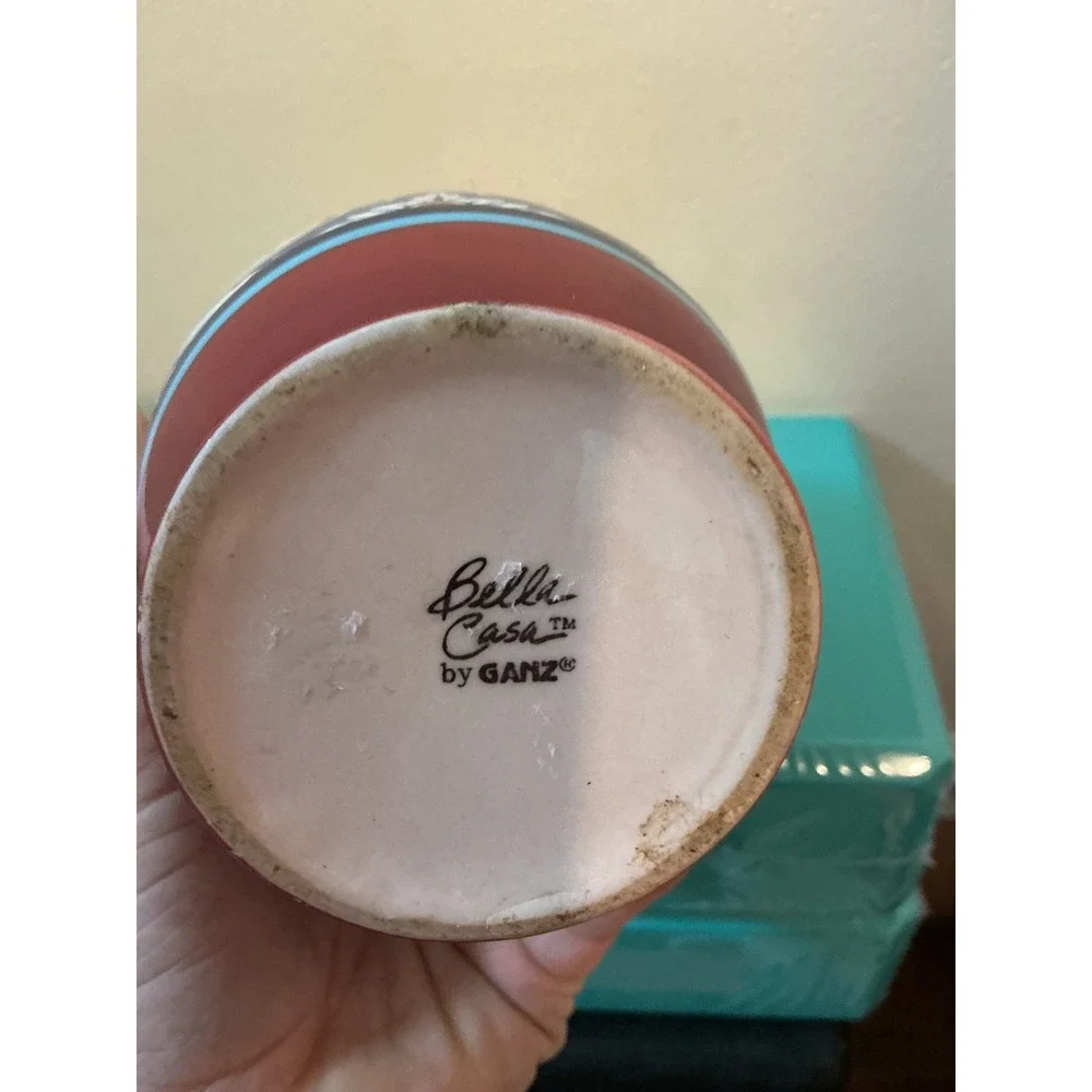 Vintage Bella Casa Ceramic Vase Multicolor‎ Mediterranean Floral Medallion 9.5
